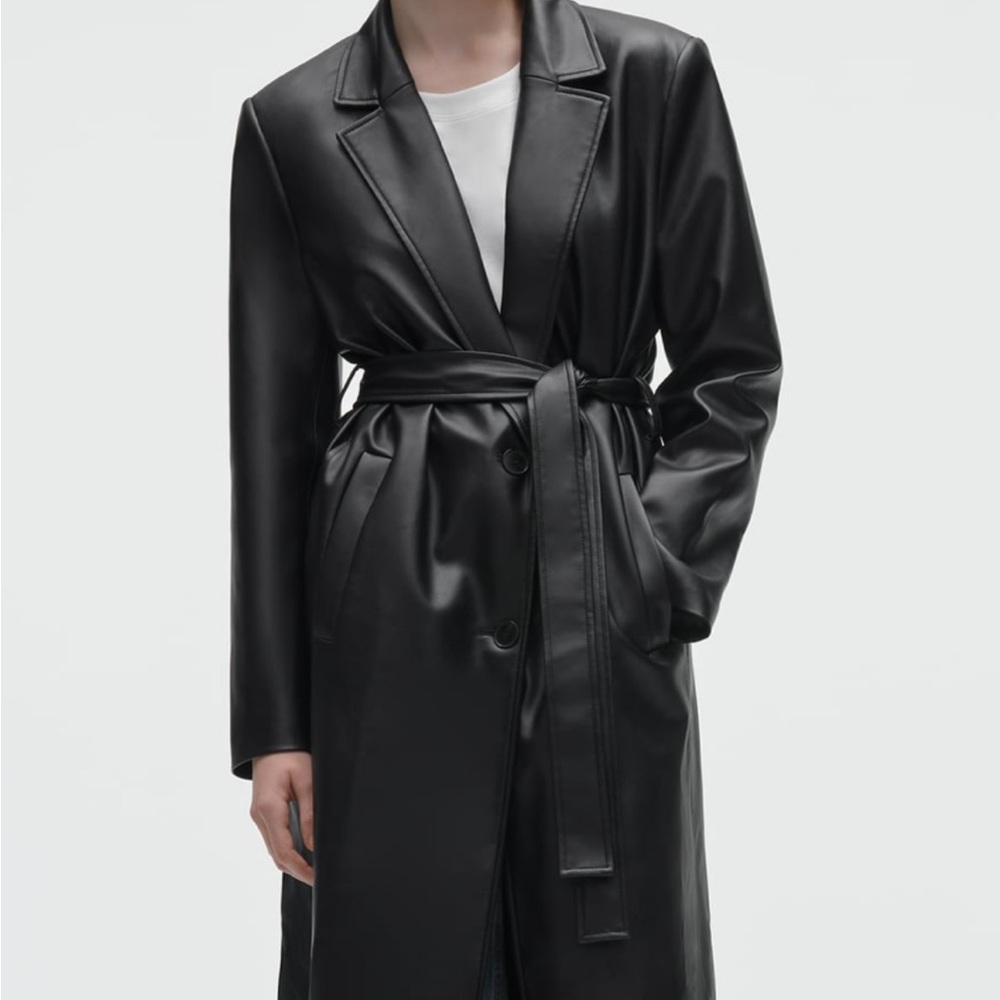 Zara faux leather trench coat